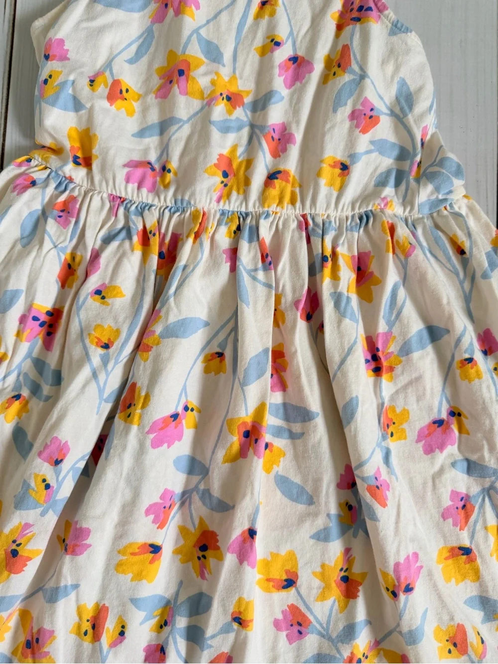 Tea Collection White Sundress with Yellow & Pink Floral Print
